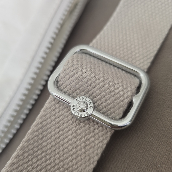 Kipling Light Cream Crossbody Bag with Plush Keychain - Picture 6 of 7